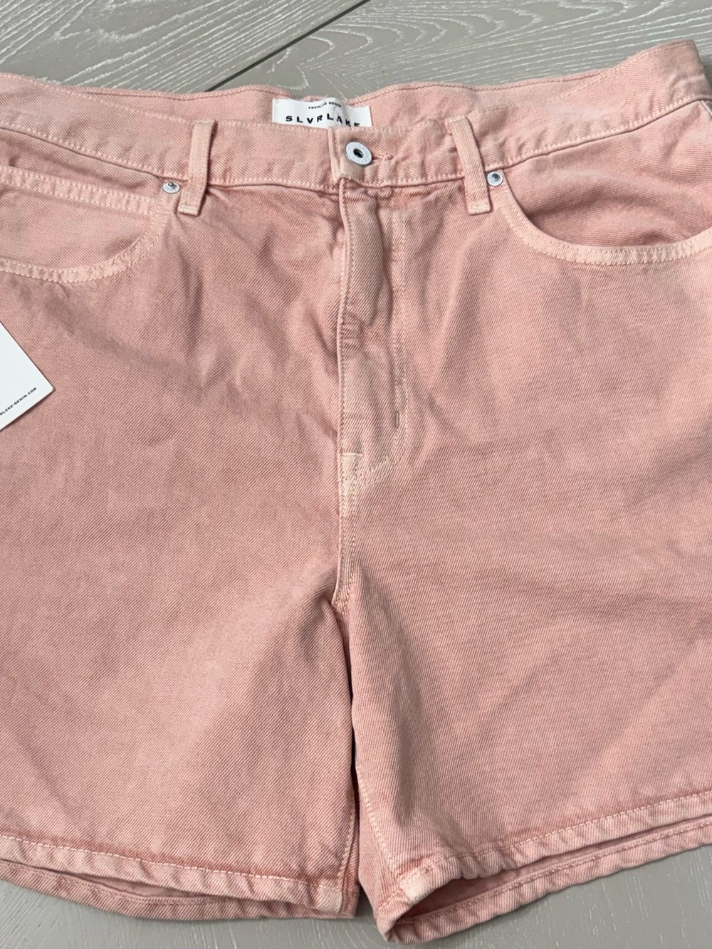 SLVRLAKE women Blush rose  Denim Shorts